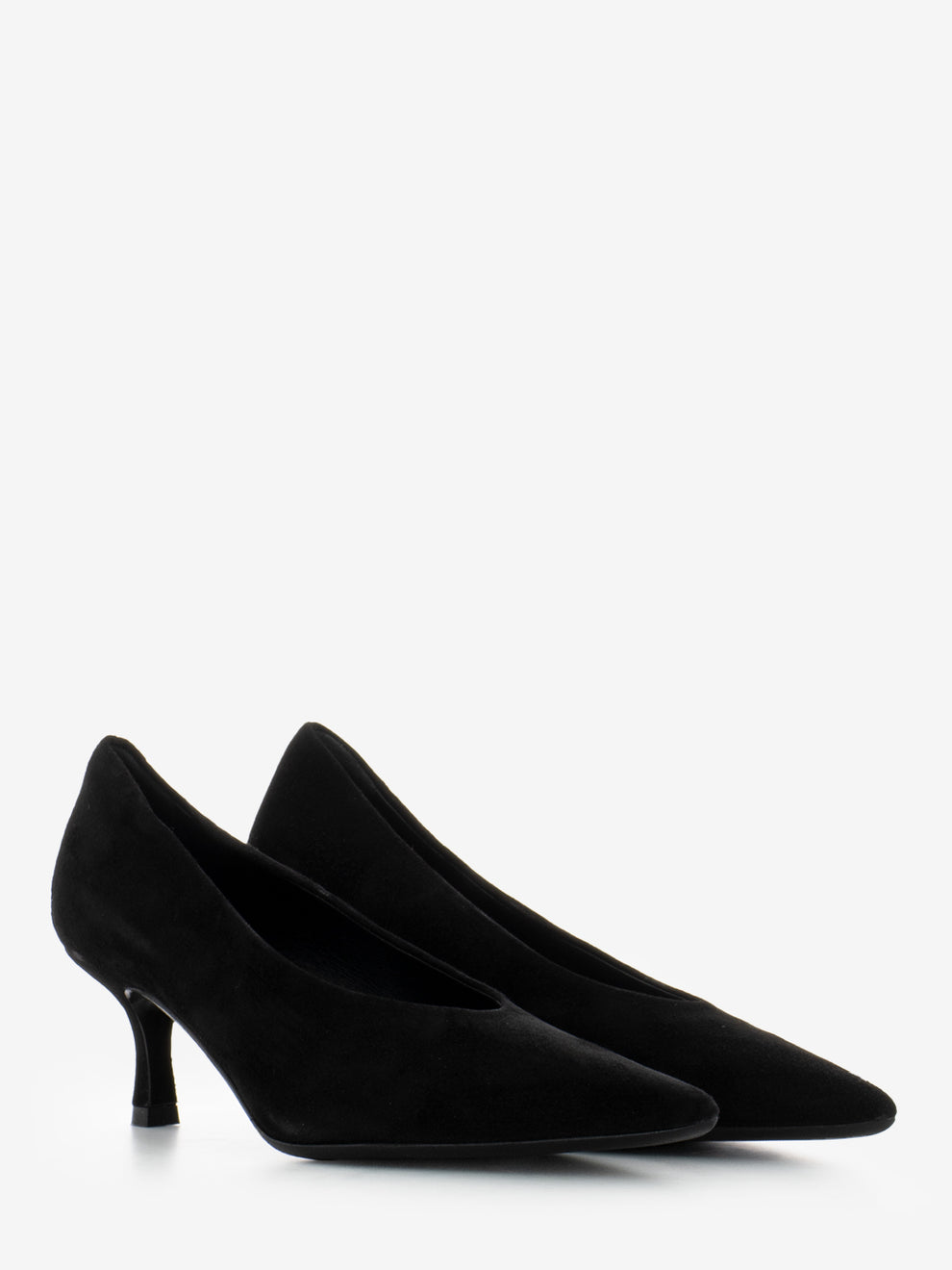 Décolleté in camoscio nero
