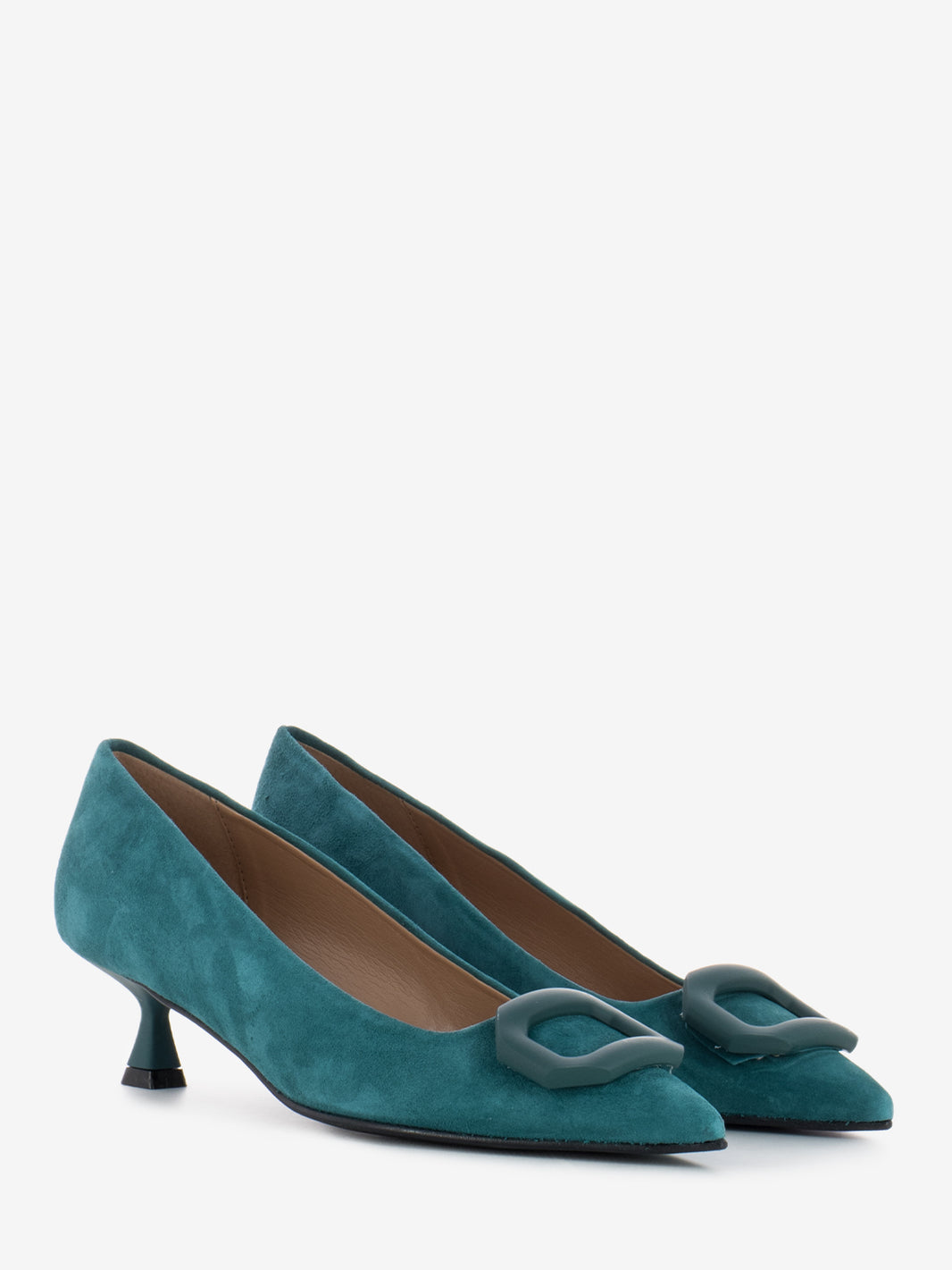 Petrol suede pumps