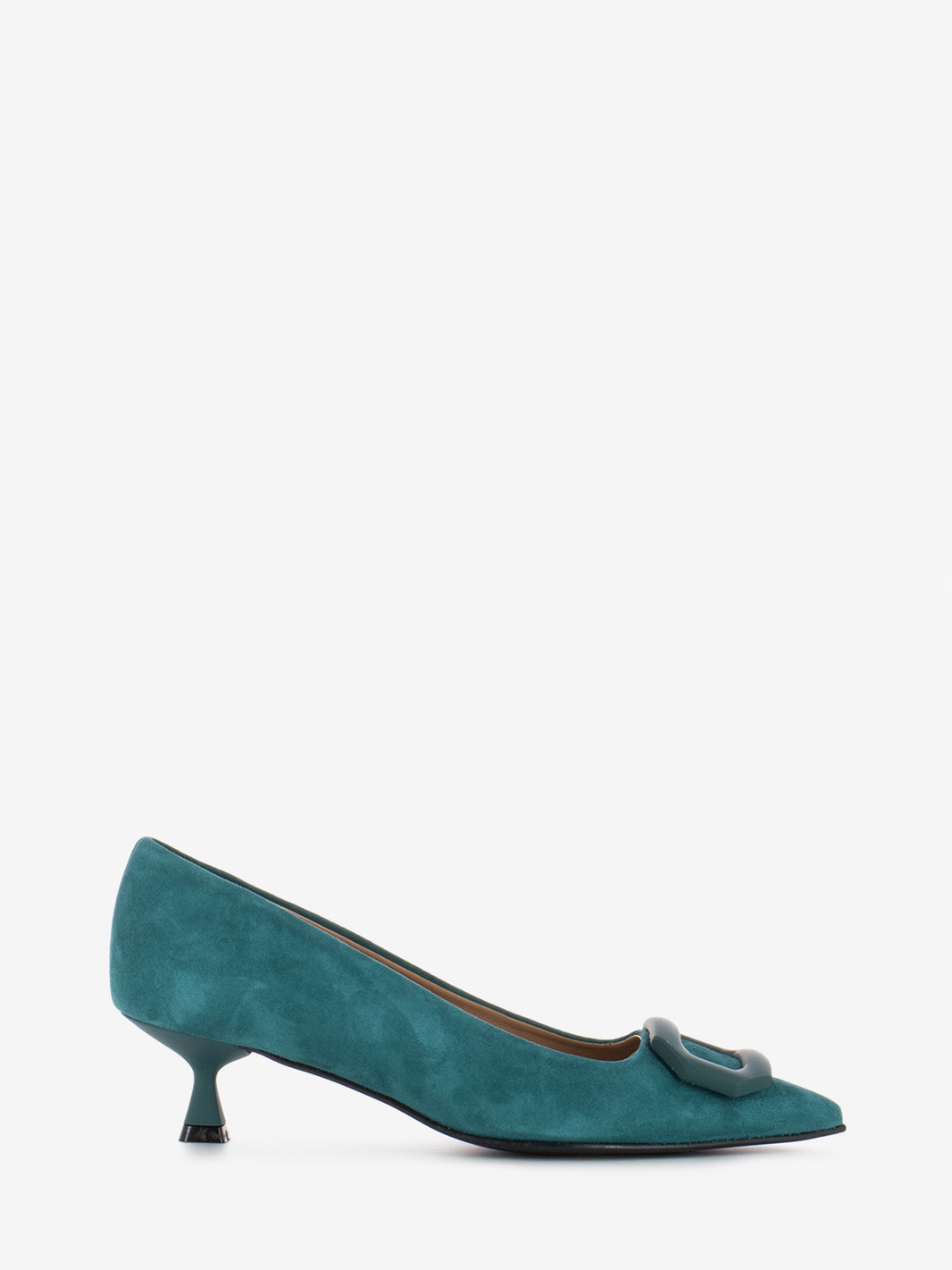 Petrol suede pumps