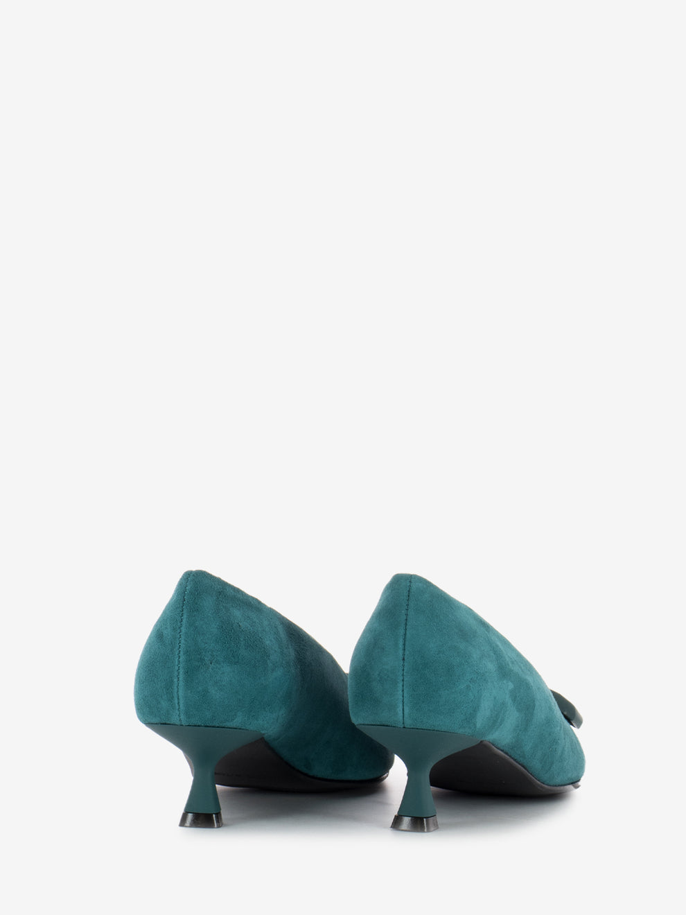 Petrol suede pumps