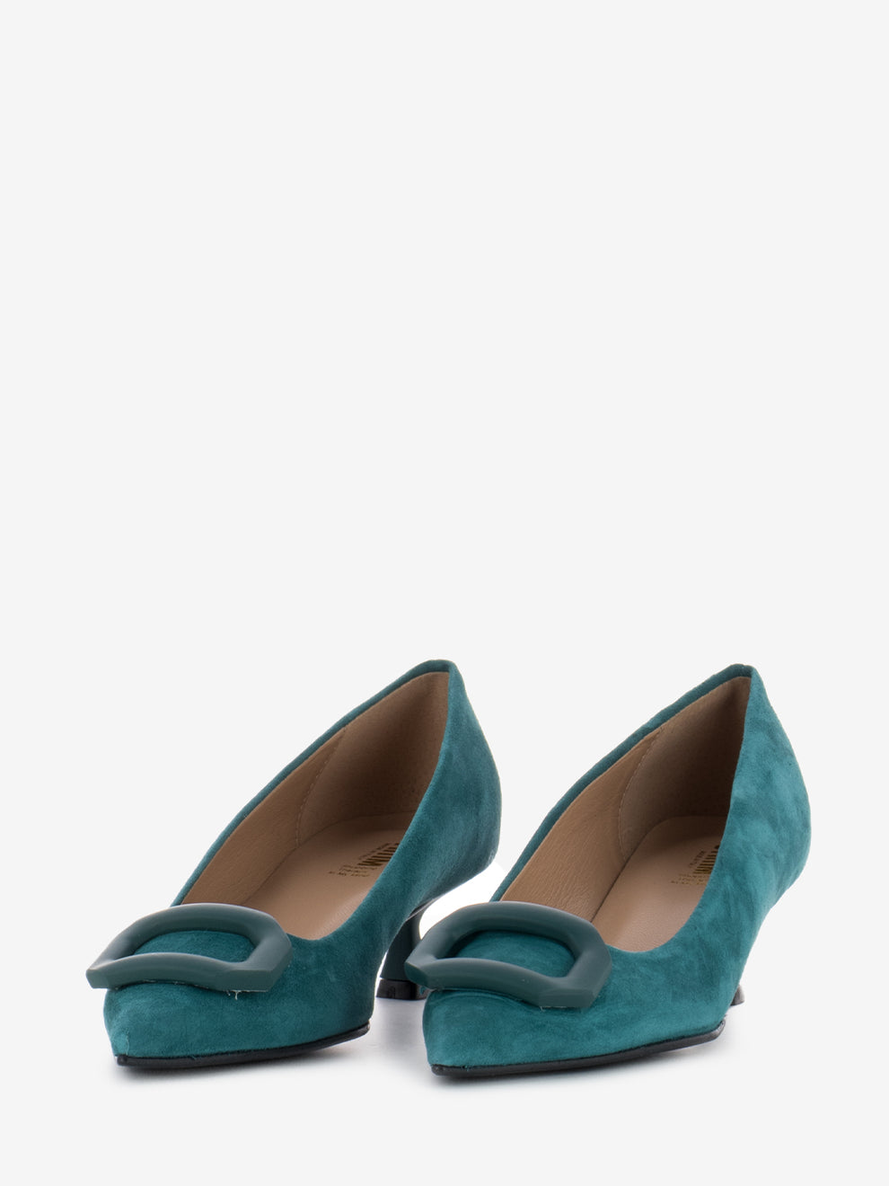 Petrol suede pumps