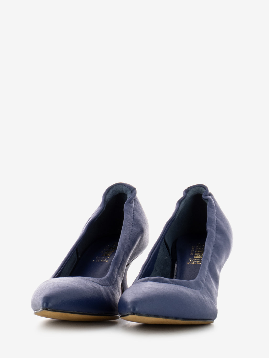 T.50 décolleté in blue leather