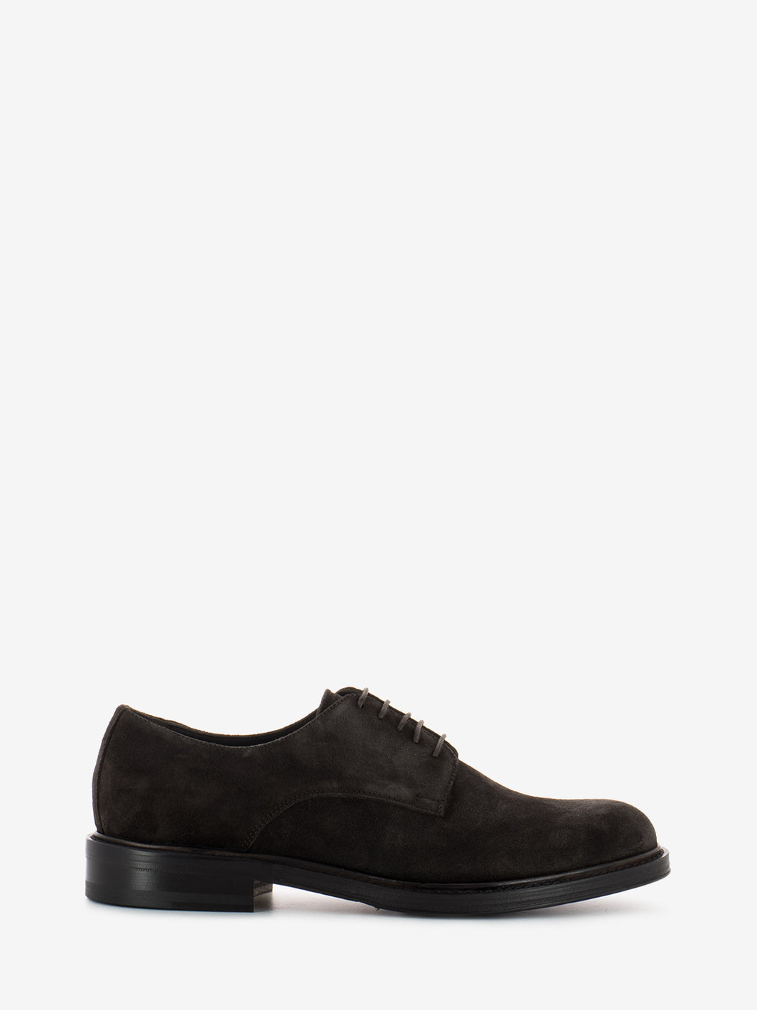 Brown suede abraded derby