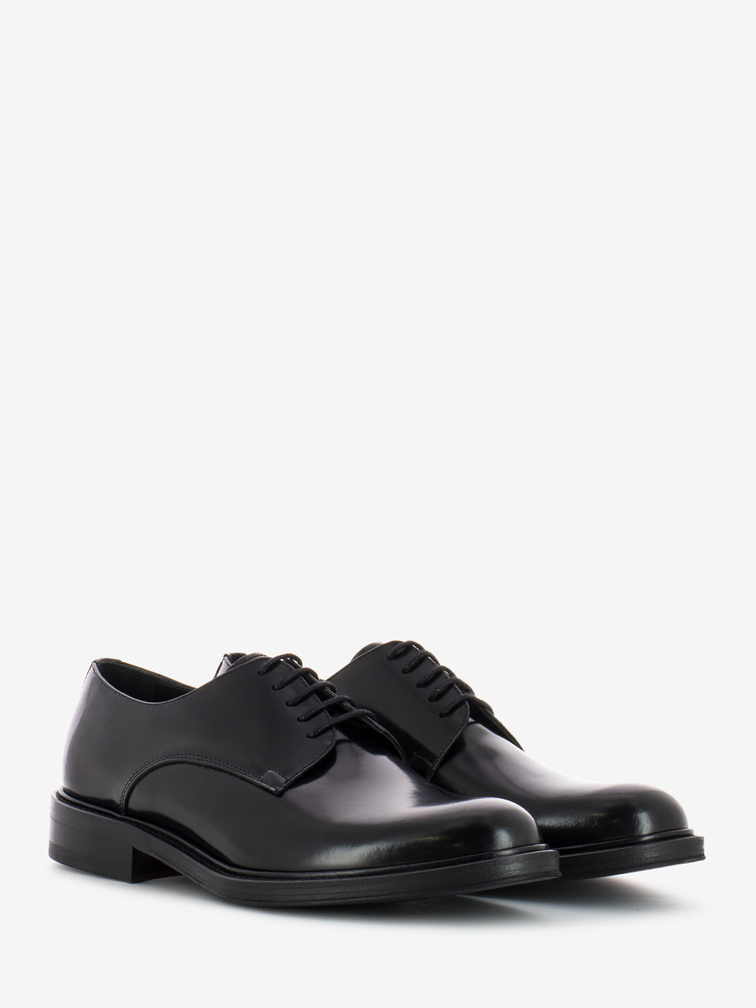 Black leather abraded derby