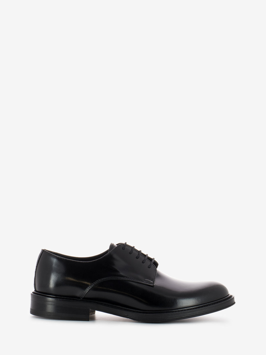Black leather abraded derby