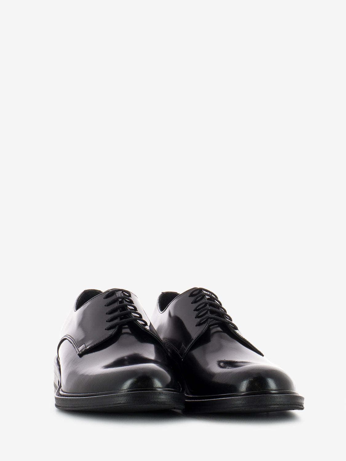 Black leather abraded derby