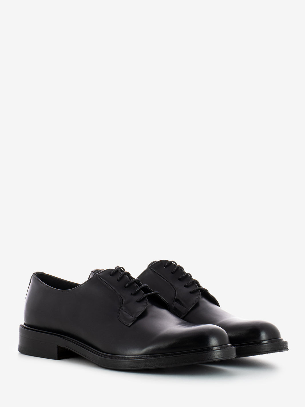 Black calfskin derby shoes