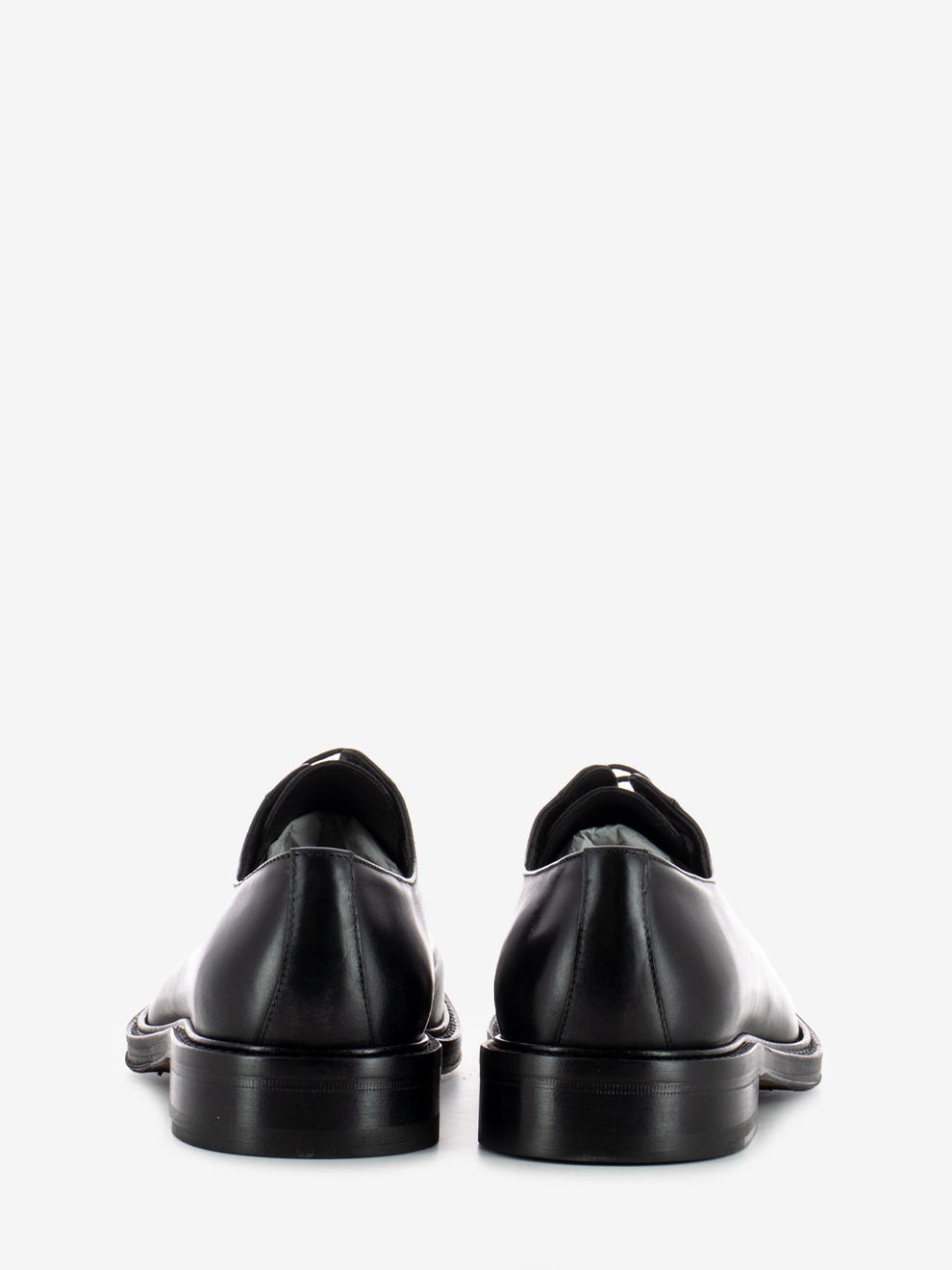Black calfskin derby shoes