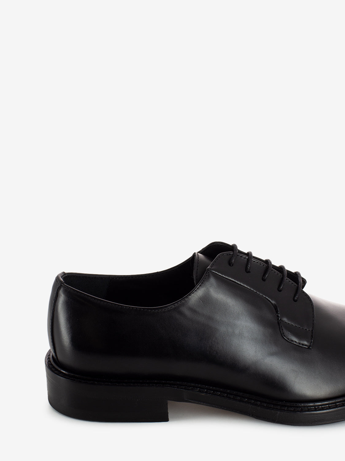 Black calfskin derby shoes
