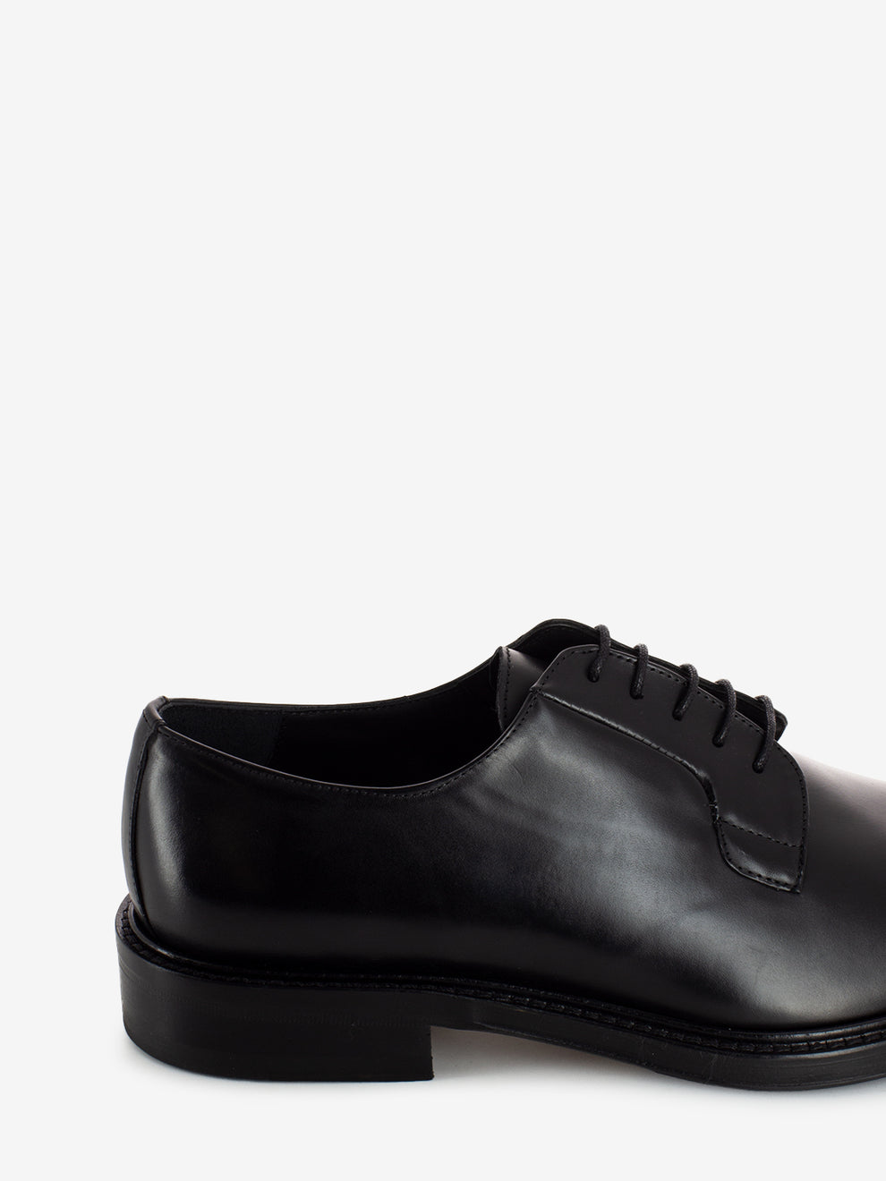 Black calfskin derby shoes