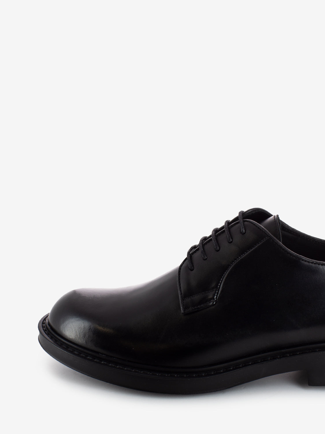 Black Naked Leather Derbys