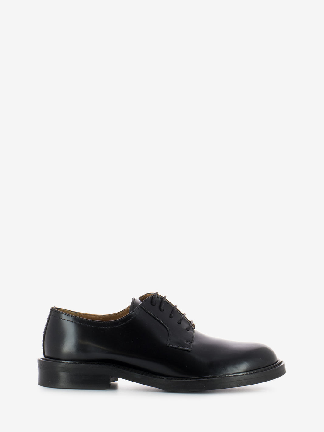 Black leather lace-up derby