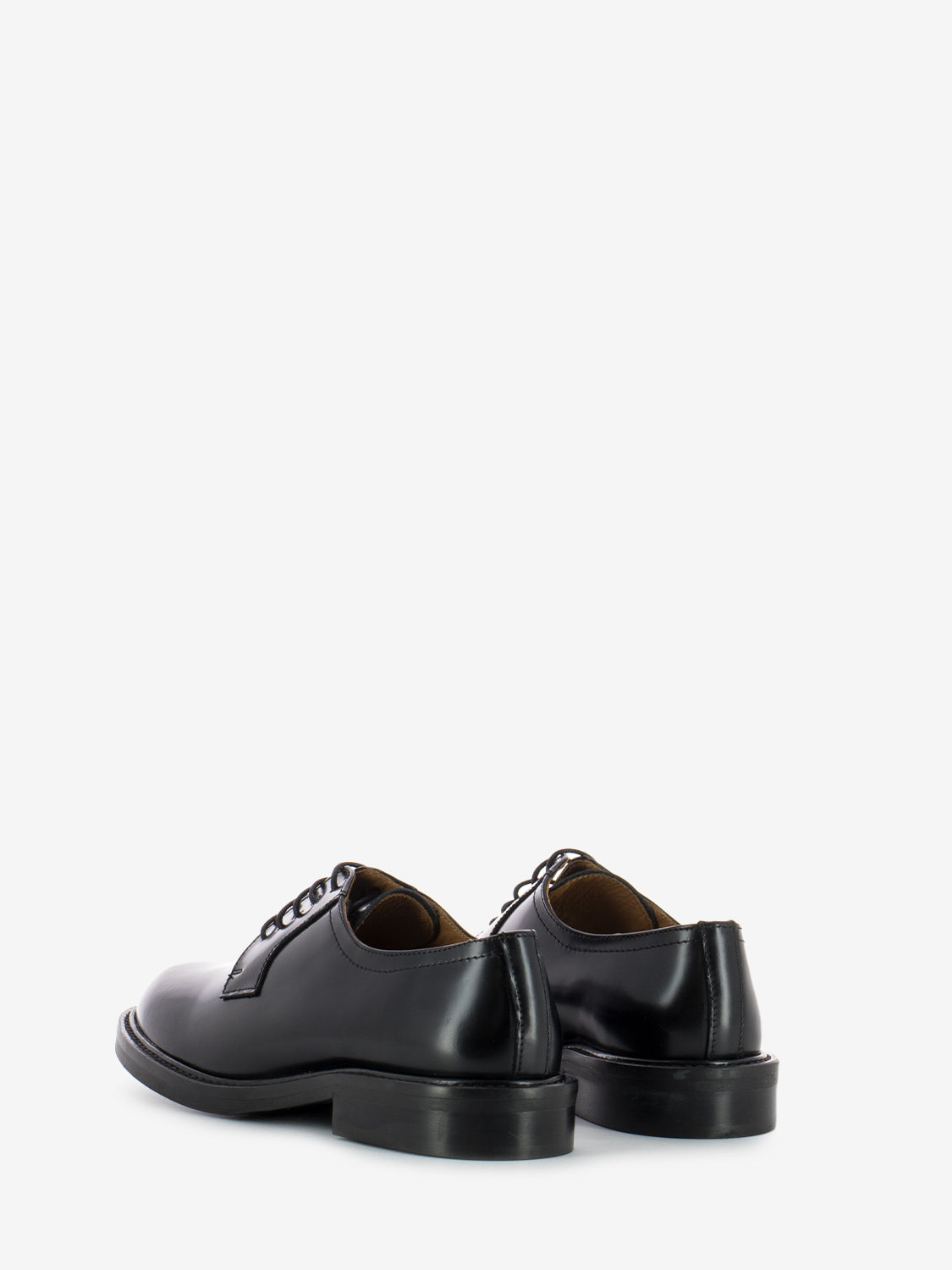 Black leather lace-up derby