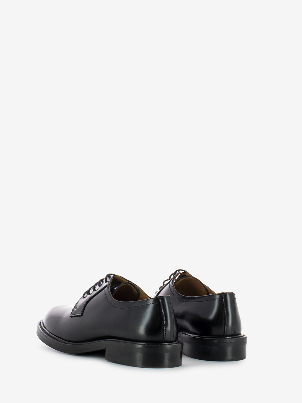 Black leather lace-up derby