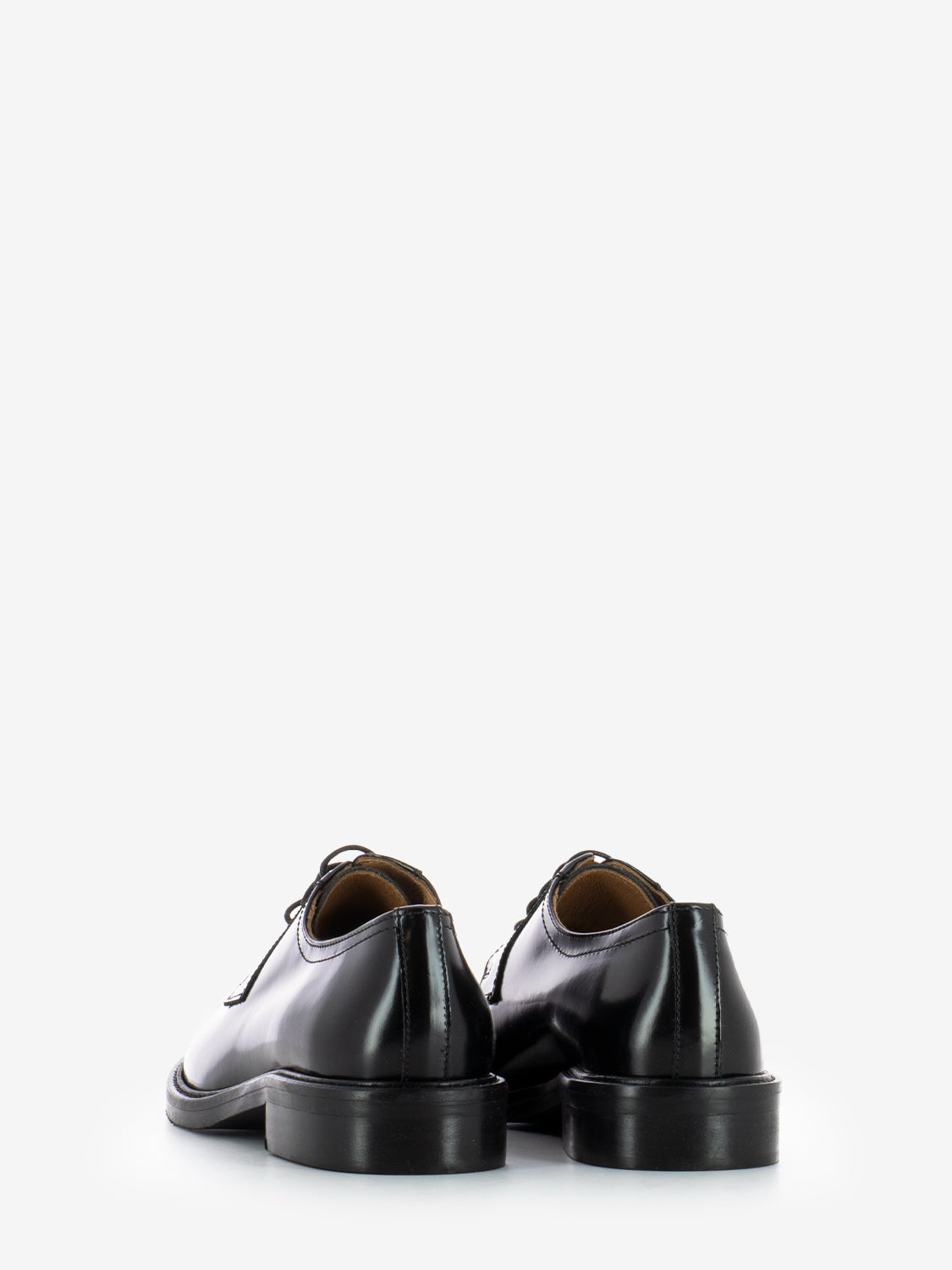 Black leather lace-up derby