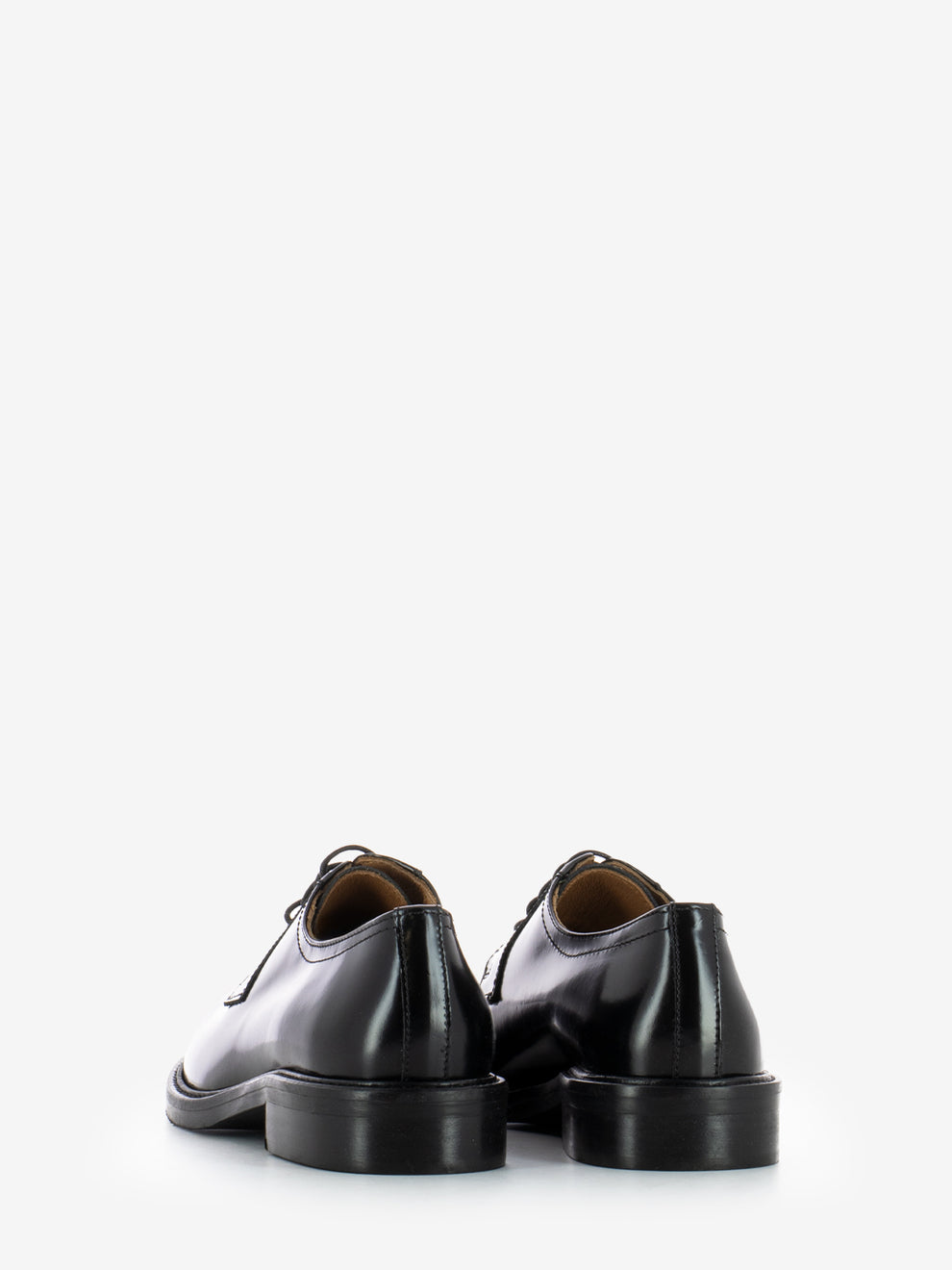 Black leather lace-up derby