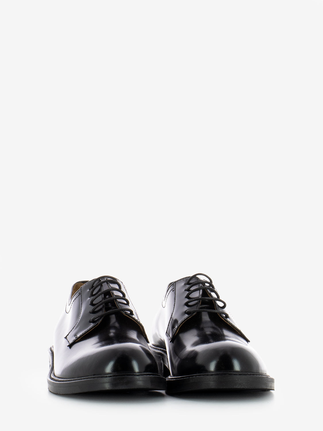Black leather lace-up derby