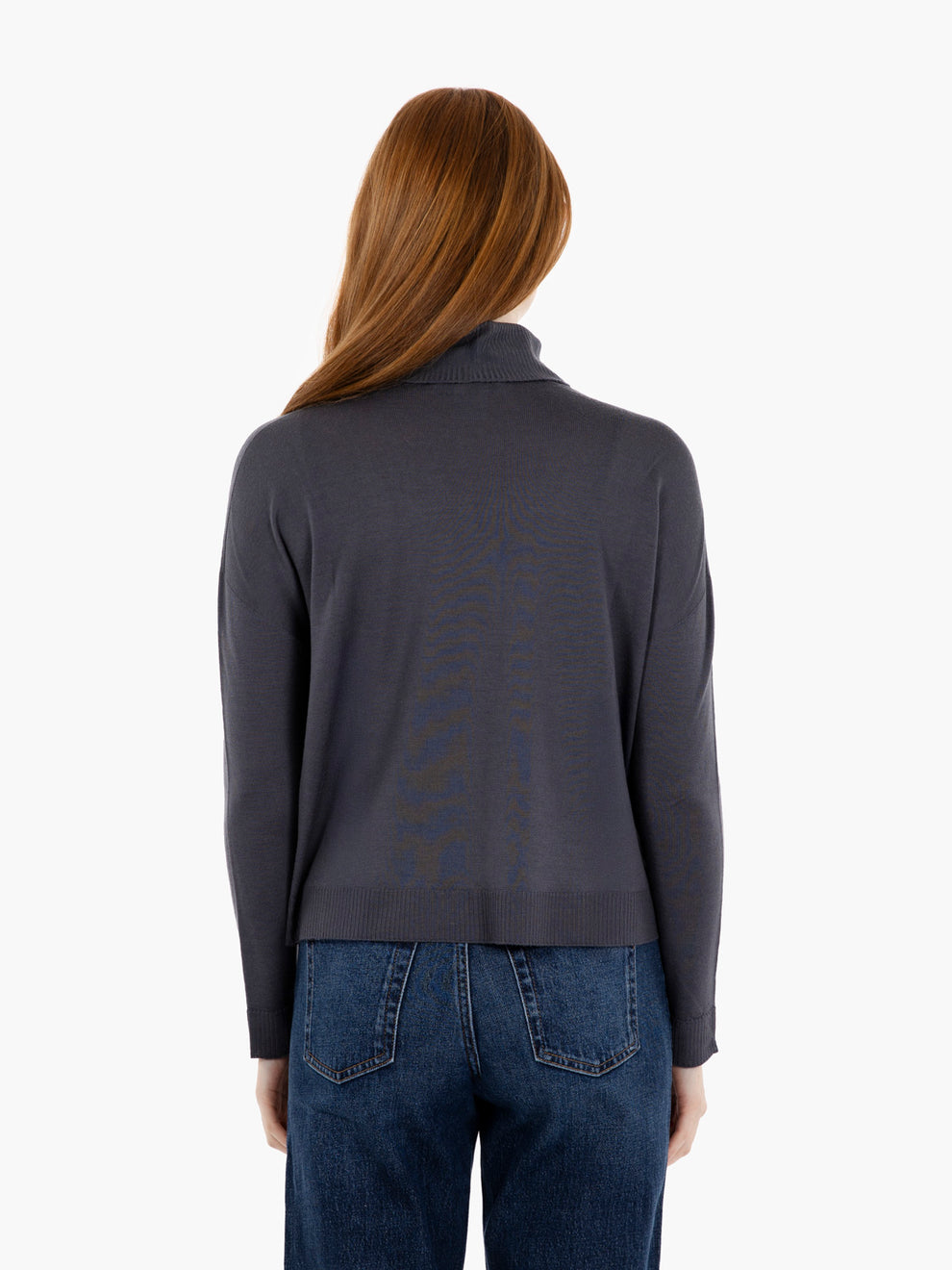 Medium grey box wool turtleneck