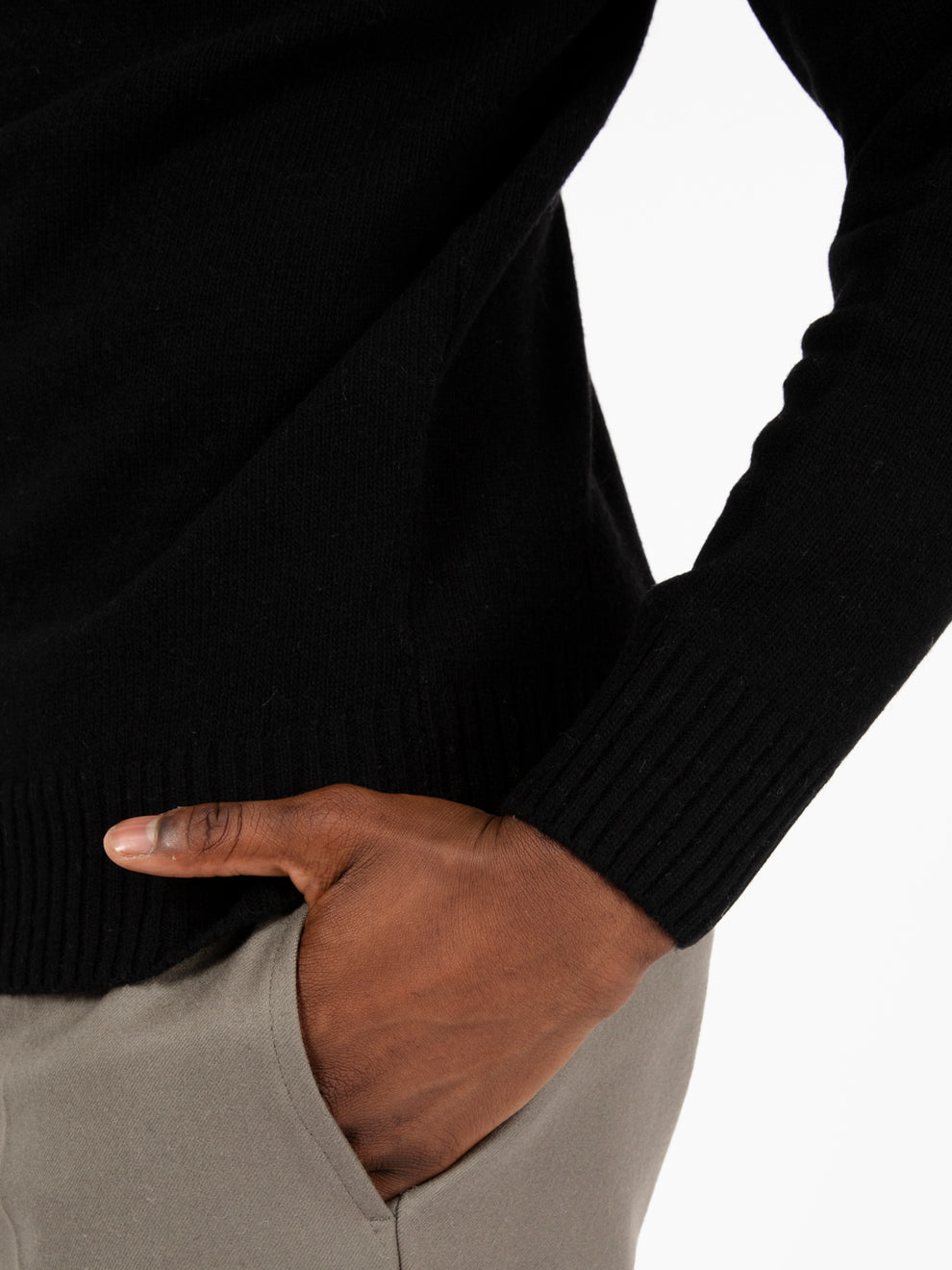 Black ribbed wool turtleneck