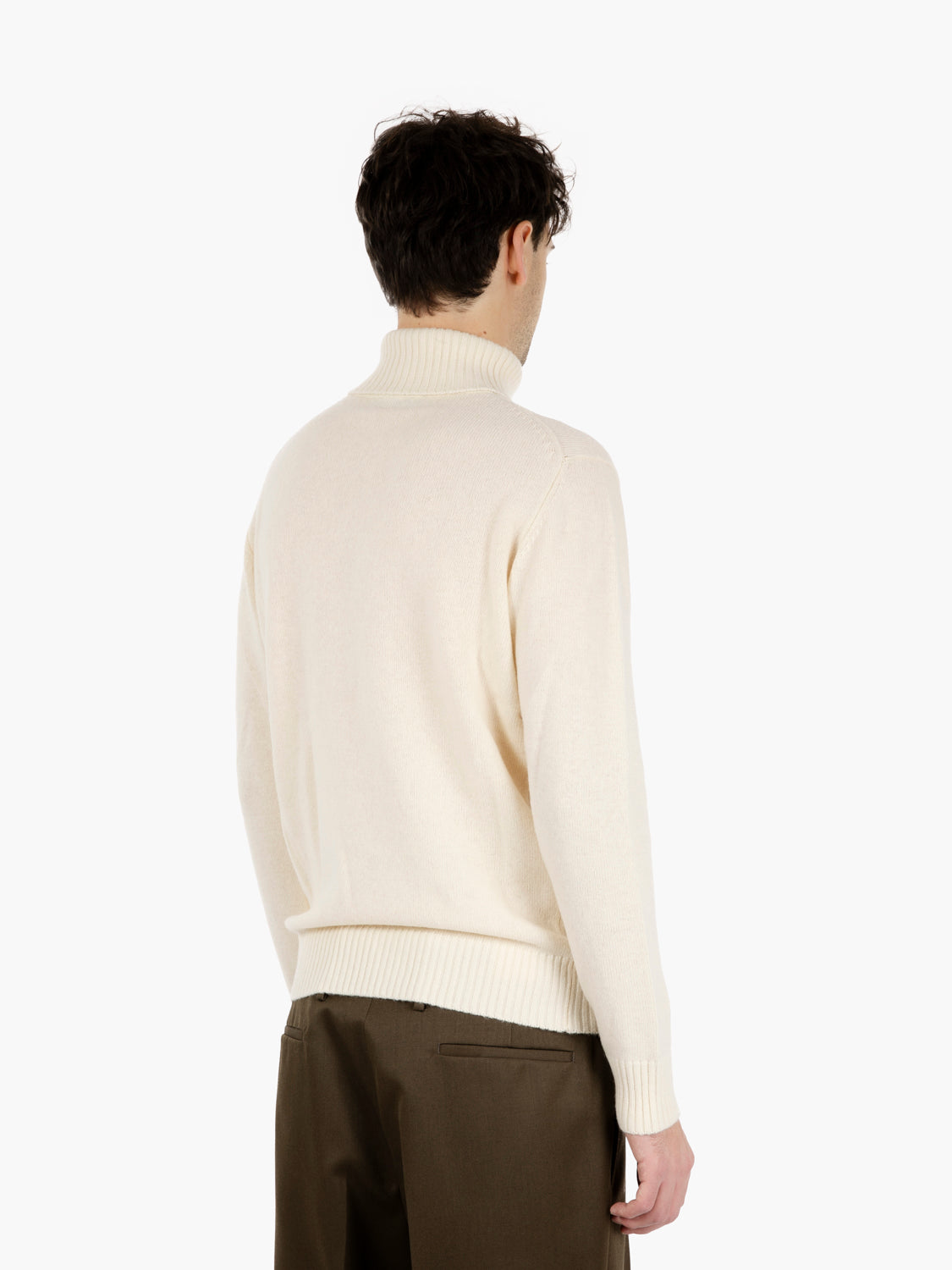 Maglione dolcevita panna