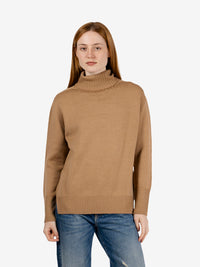 Dolcevita in lana con spacchi cream caramel