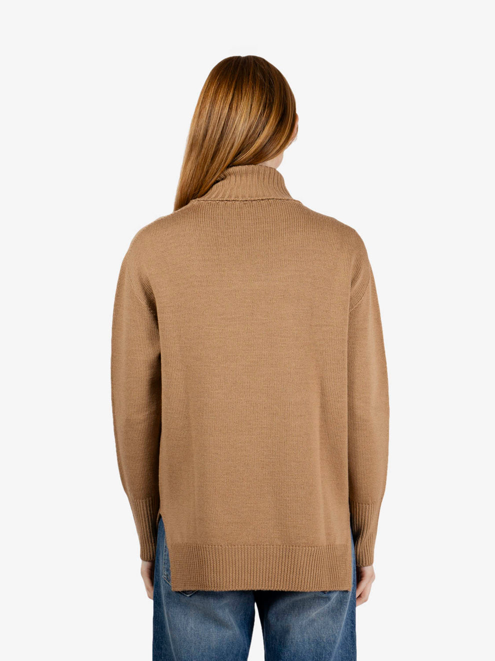 Dolcevita in lana con spacchi cream caramel