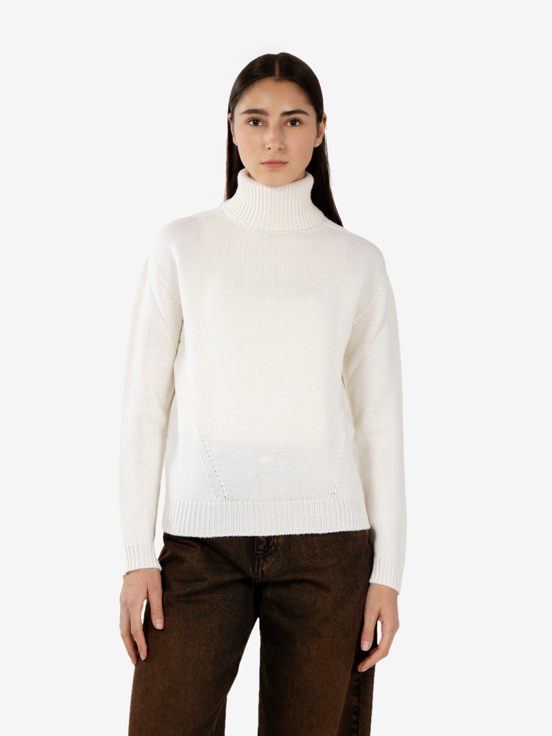 Ecru camp wool turtleneck