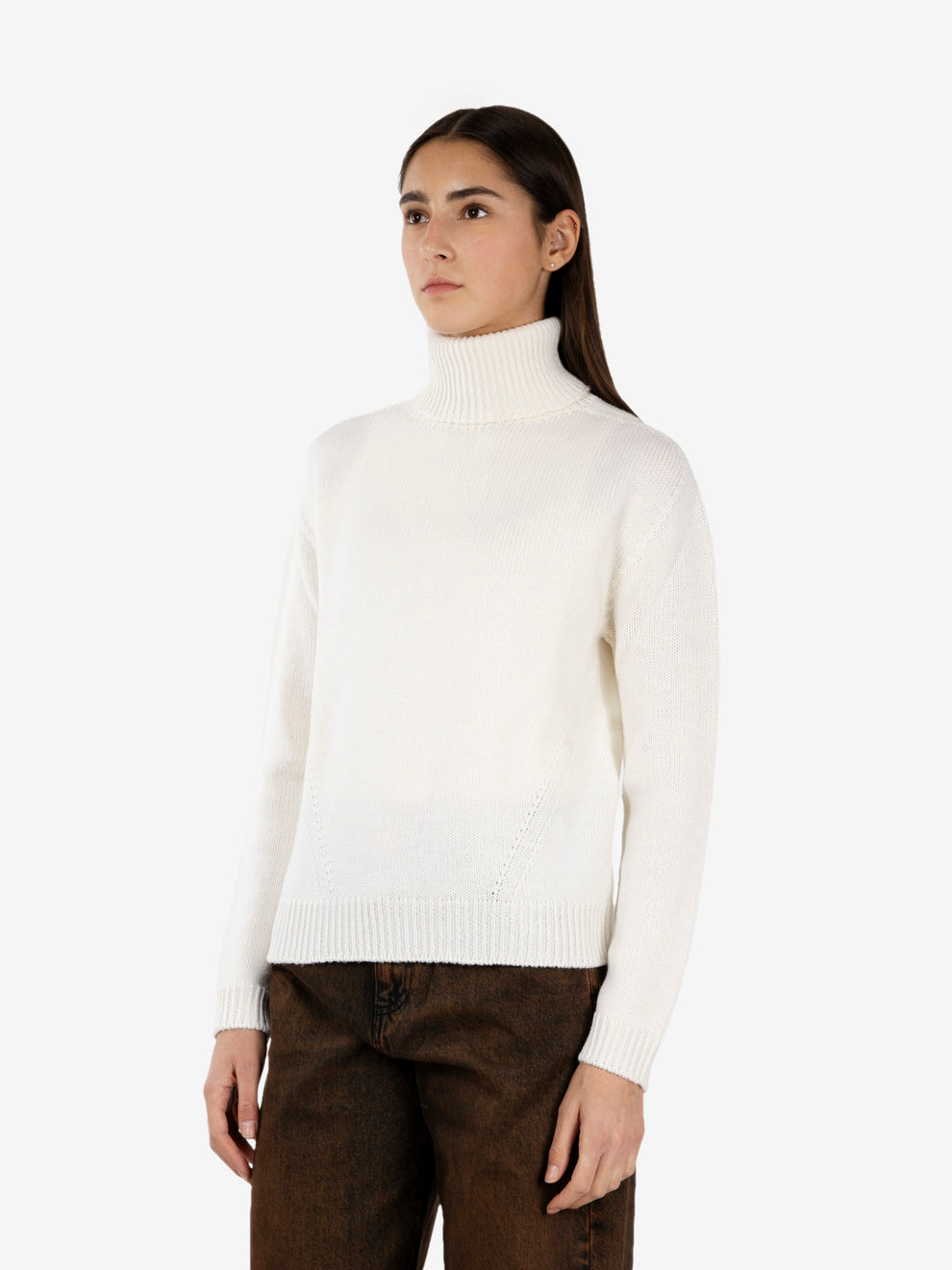 Ecru camp wool turtleneck