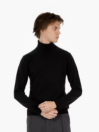 Dark merino wool and cashmere turtleneck