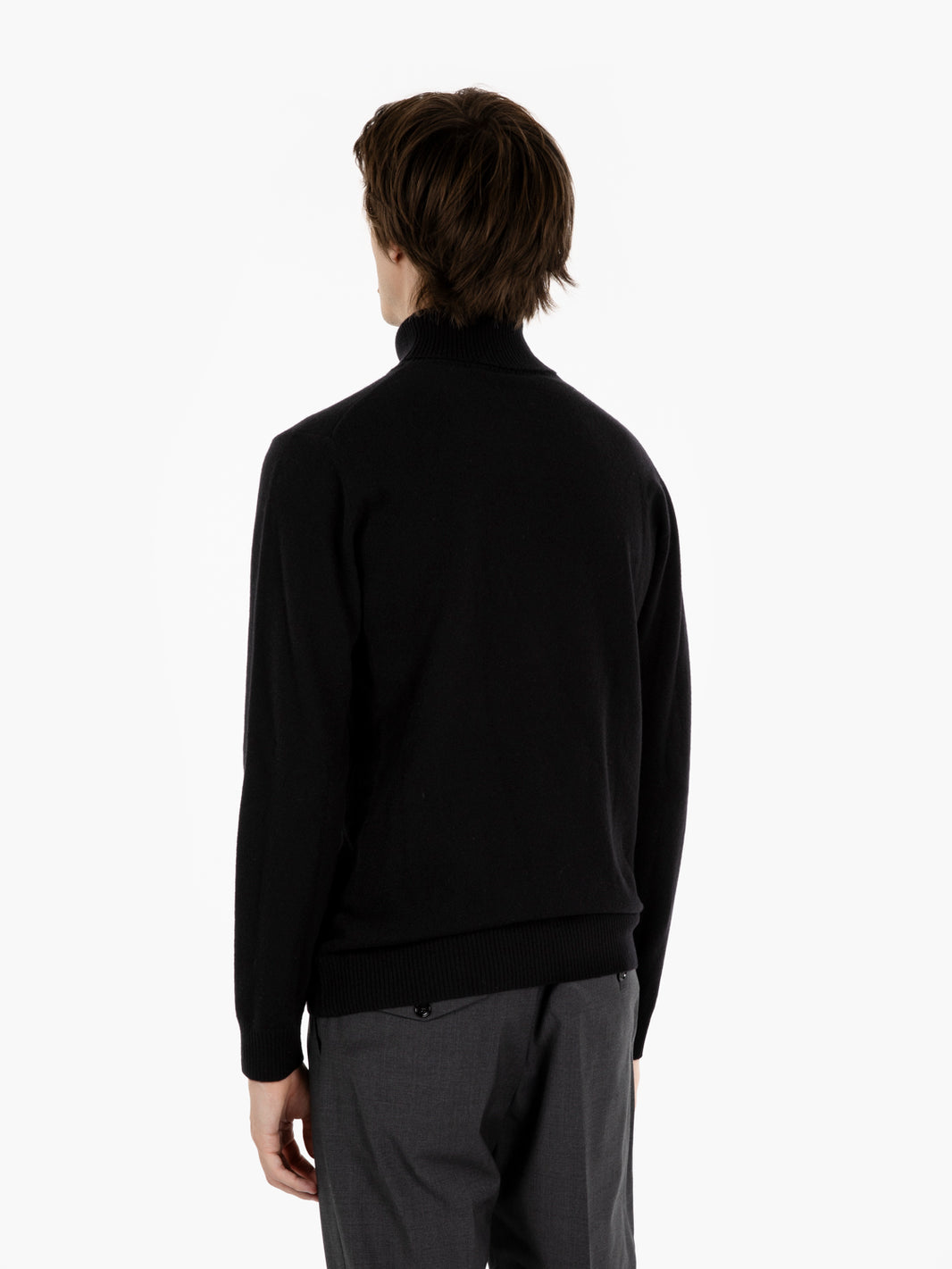 Dark merino wool and cashmere turtleneck
