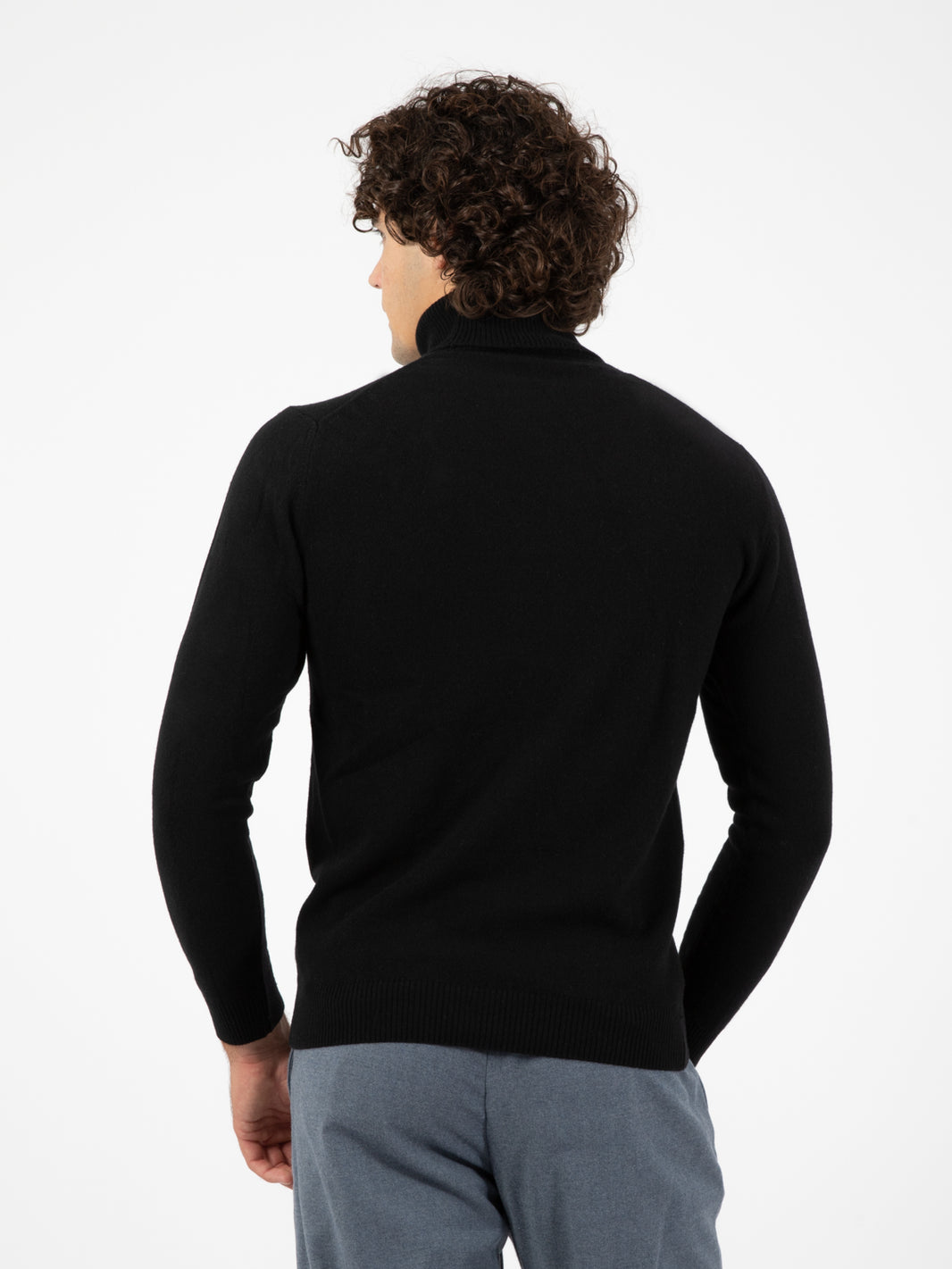 Dark merino wool and cashmere turtleneck