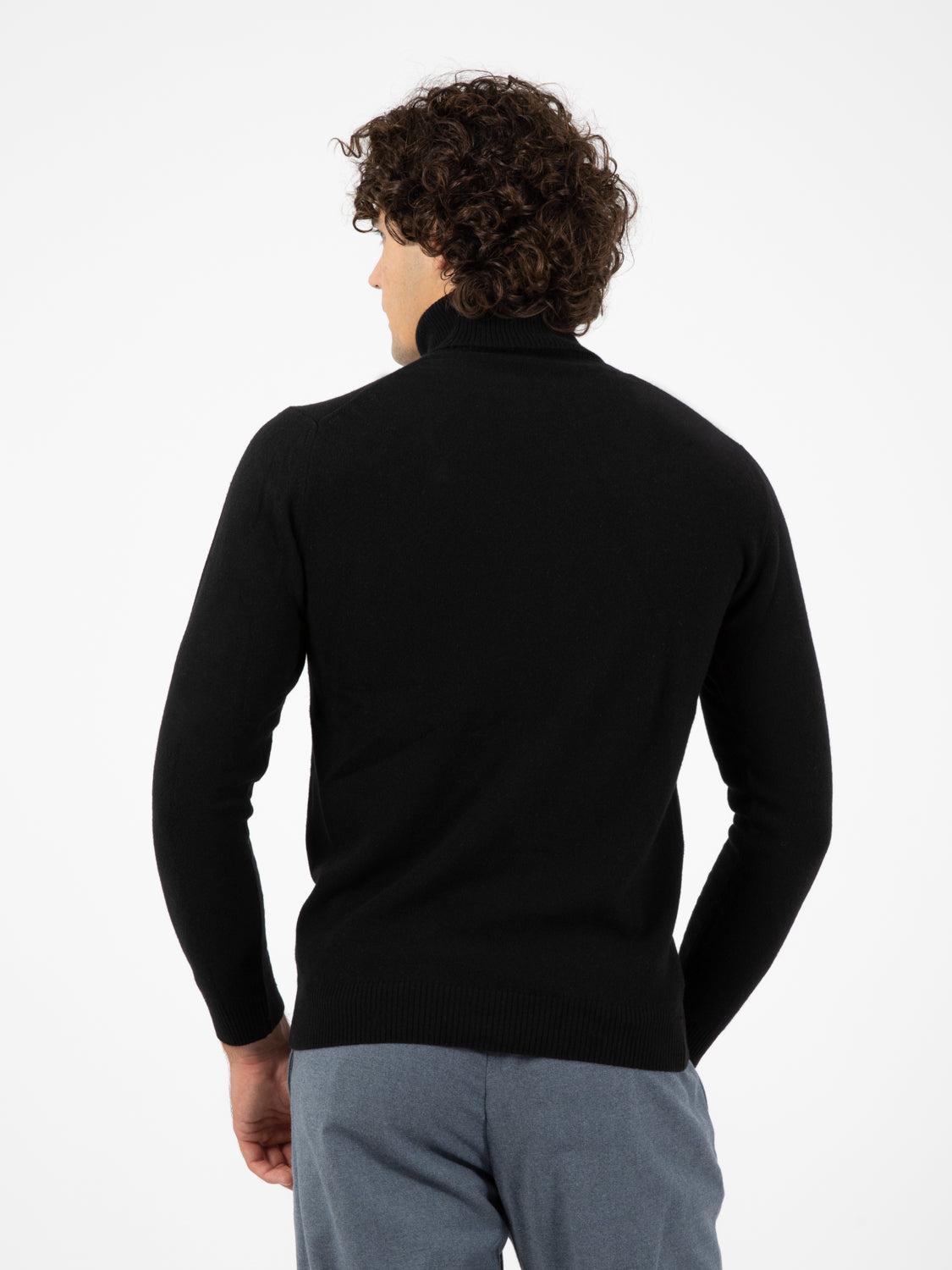 Dark merino wool and cashmere turtleneck