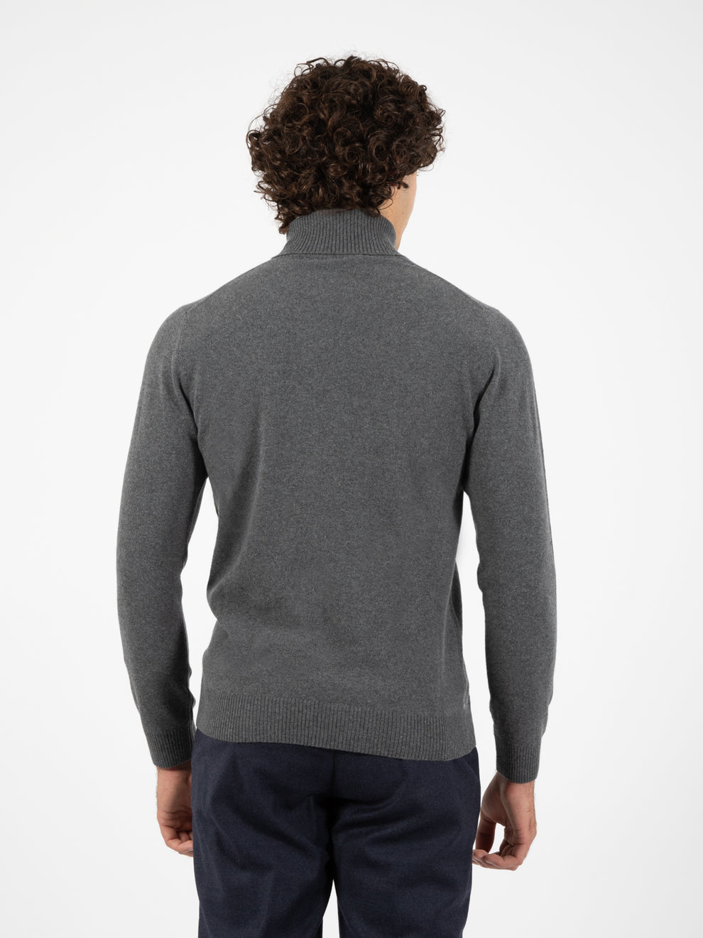 Graphite merino wool and cashmere turtleneck