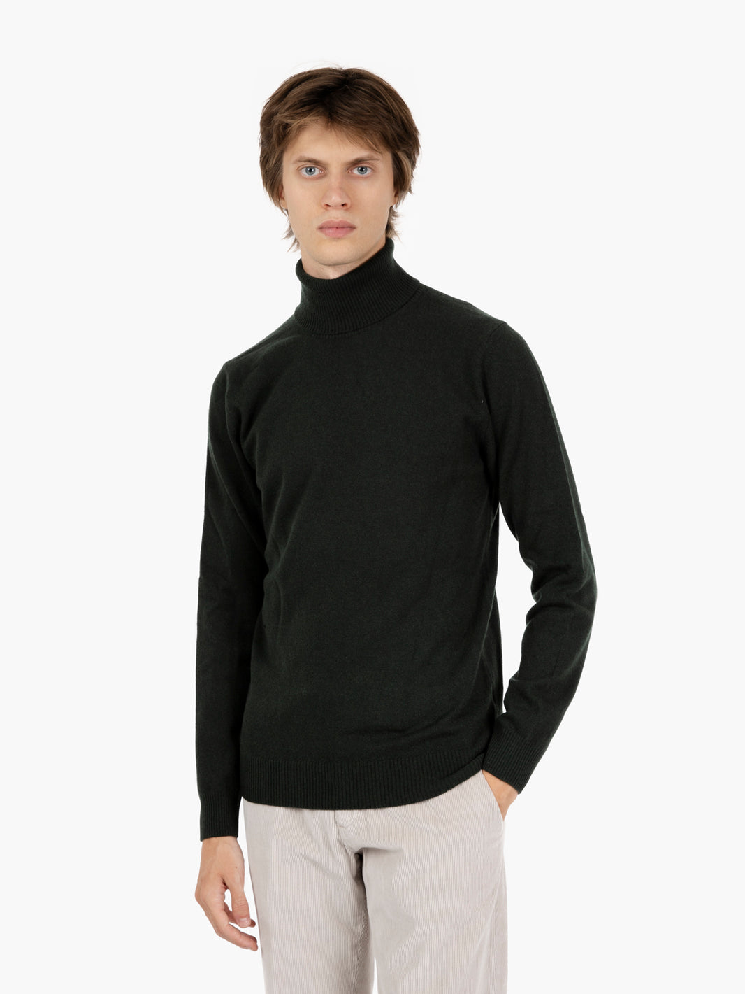 Turtleneck in merino wool and cashmere pine