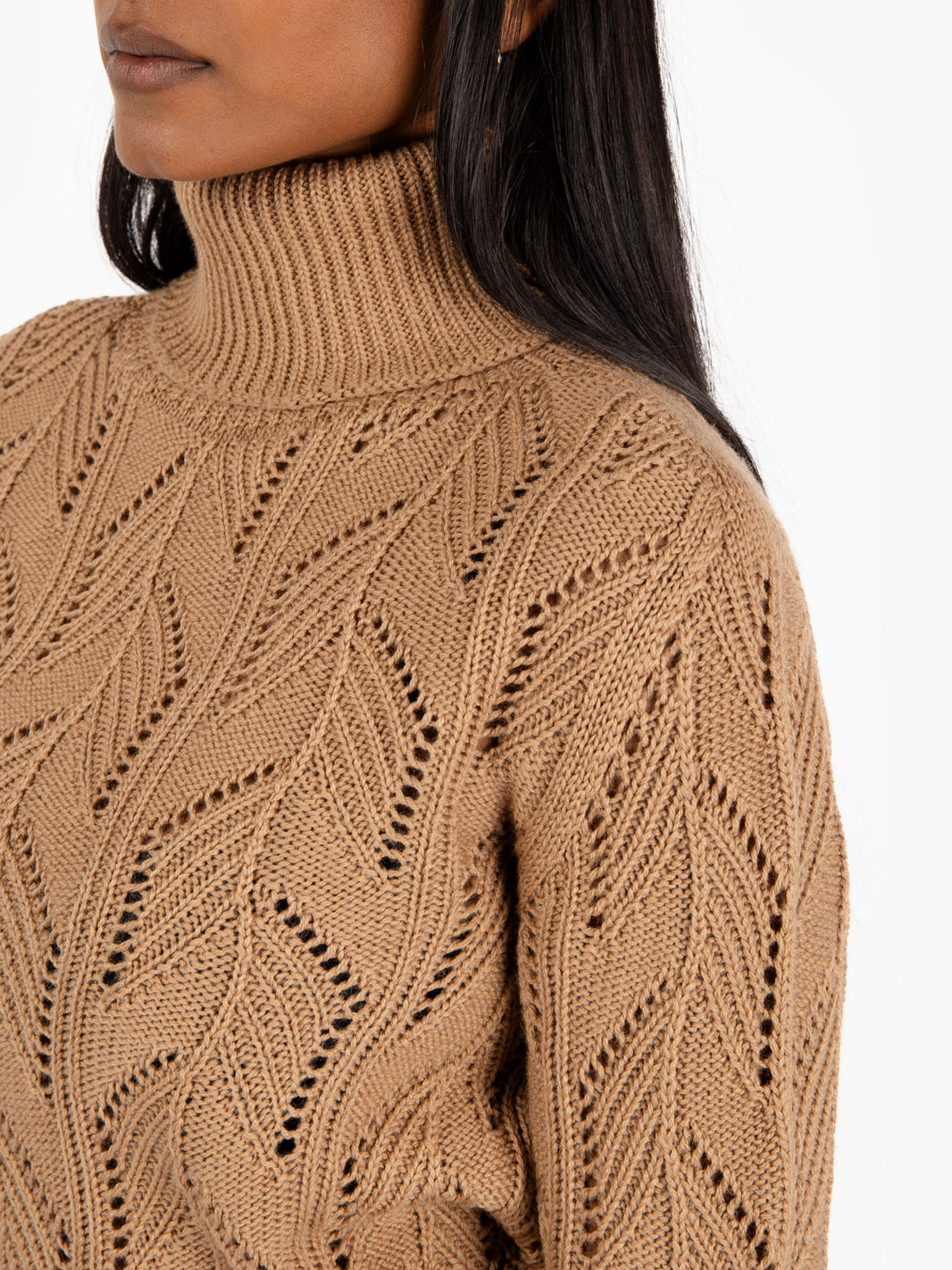 Camel worked turtleneck