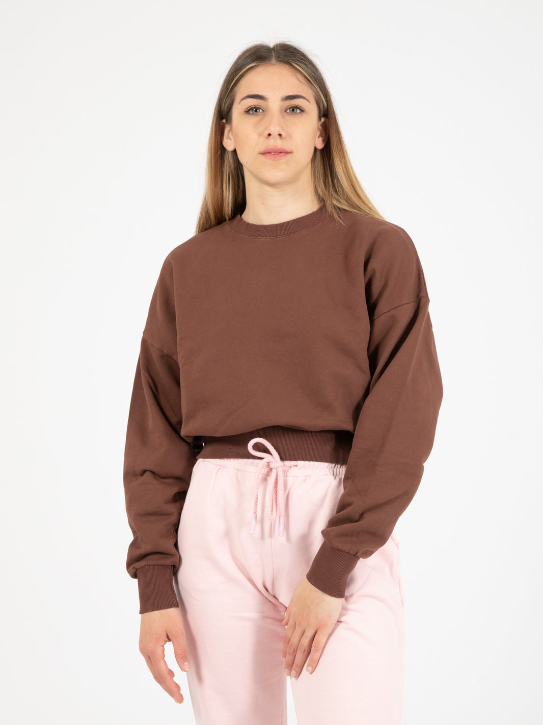 Basic crewneck cocoa sweatshirt