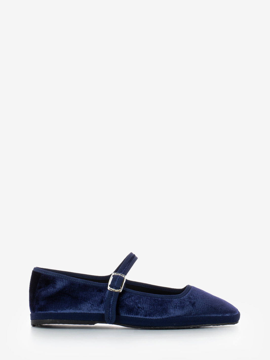Friulana in velluto con cinturino blu