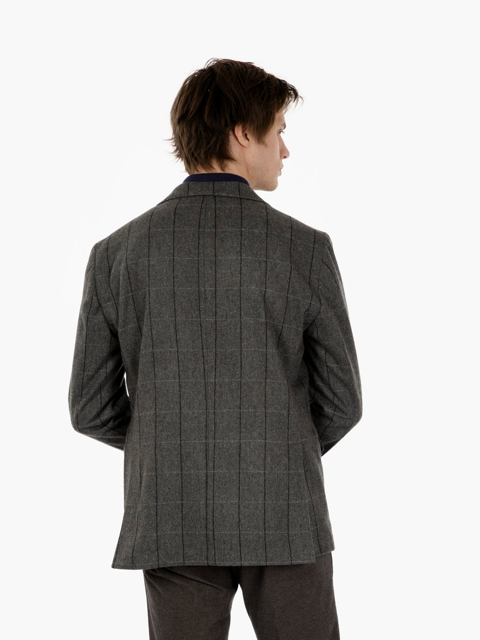 Green striped wool blazer jacket