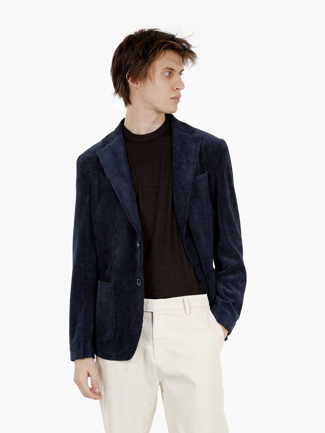 Giacca blazer in velluto blue