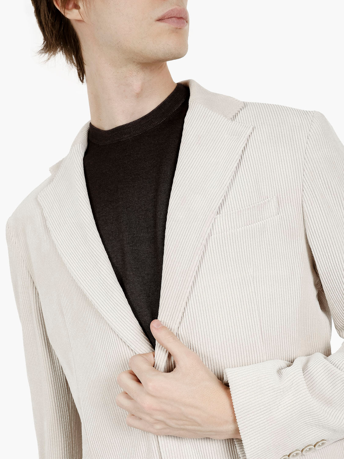 Giacca blazer in velluto panna