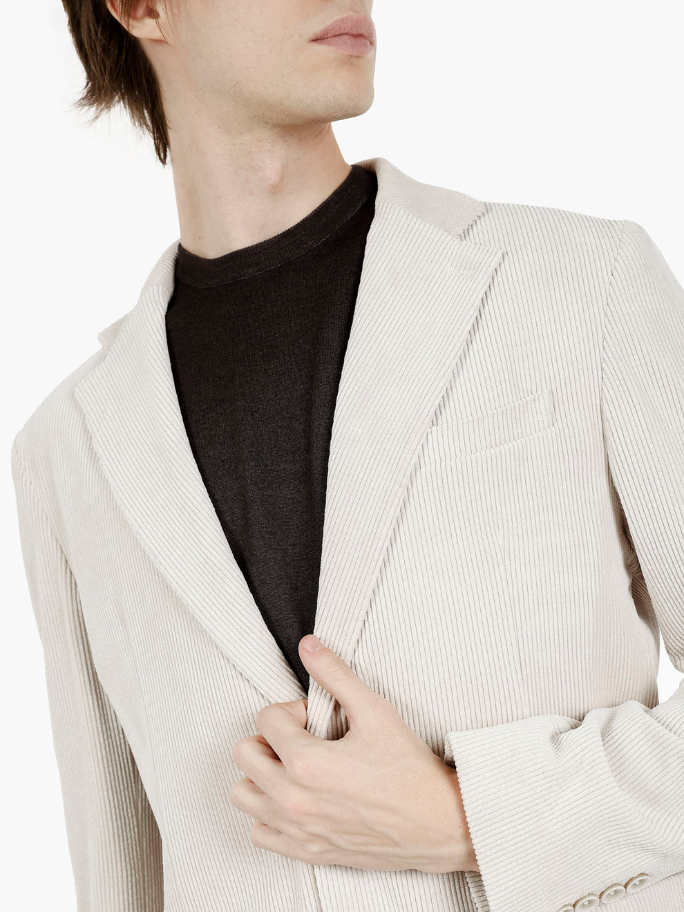 Giacca blazer in velluto panna