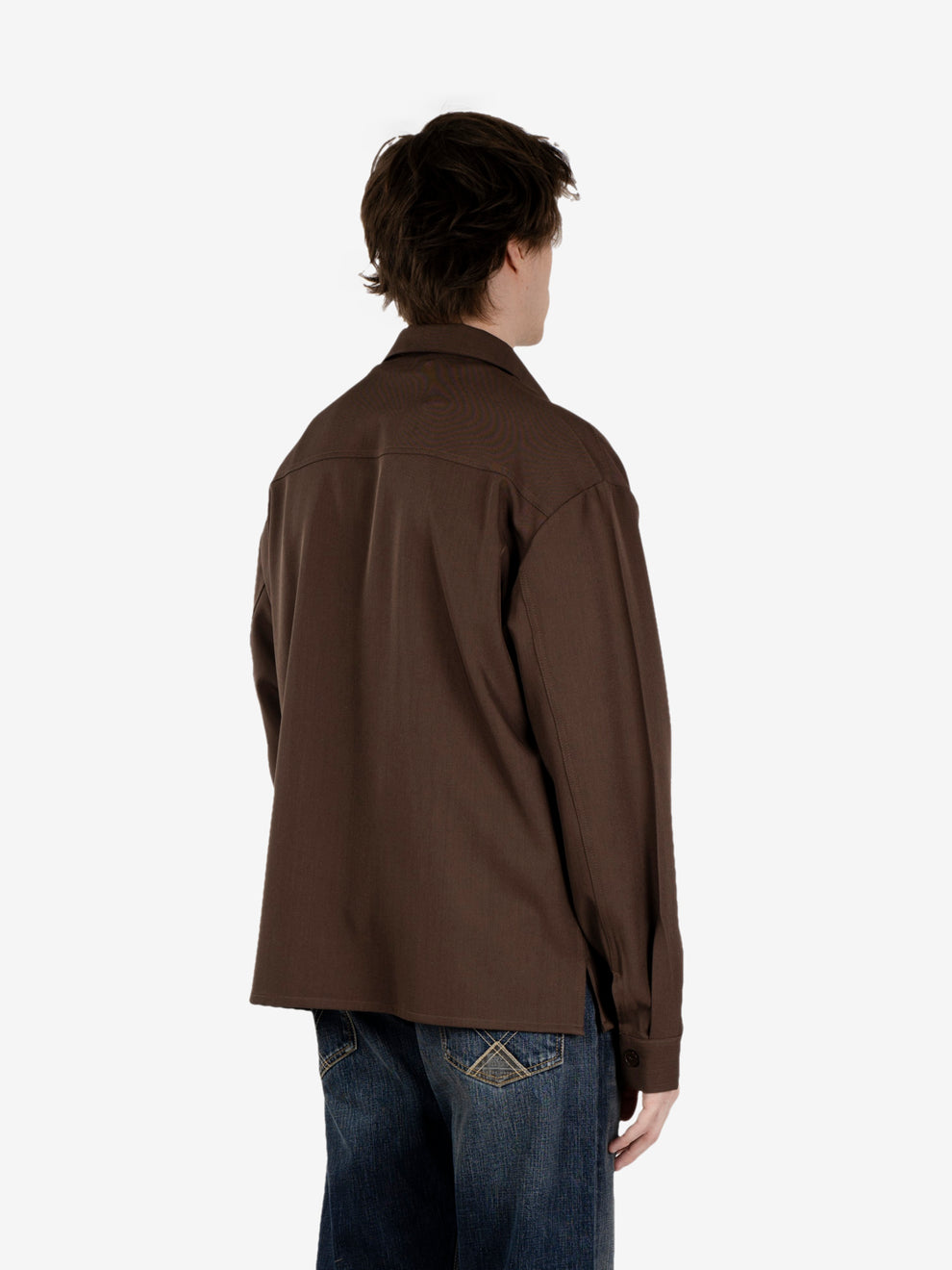 Dark brown shirt jacket with pockets