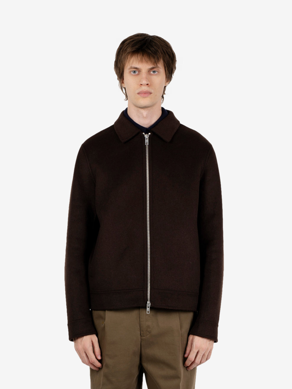 Giacca Colin con zip brown