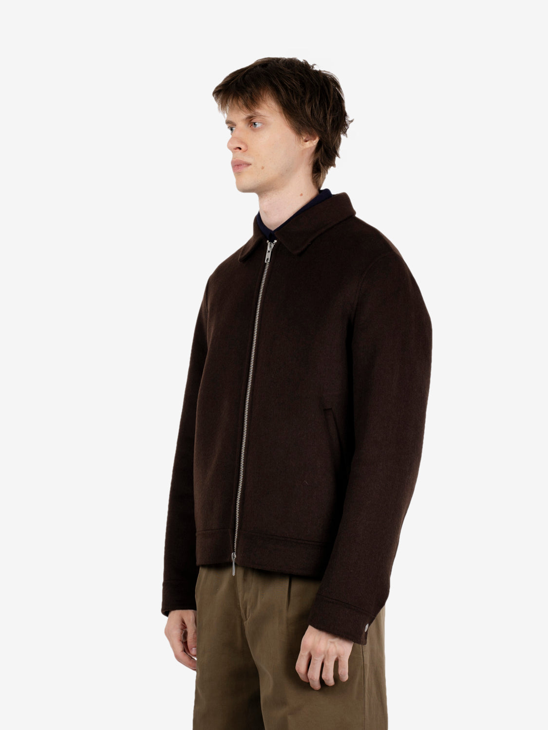 Giacca Colin con zip brown