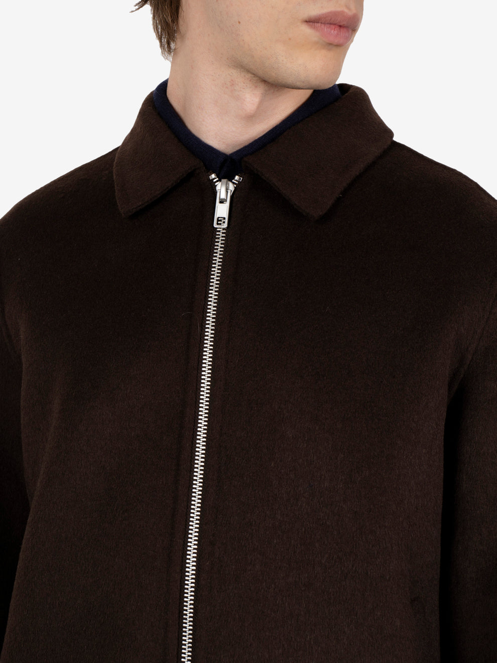 Giacca Colin con zip brown