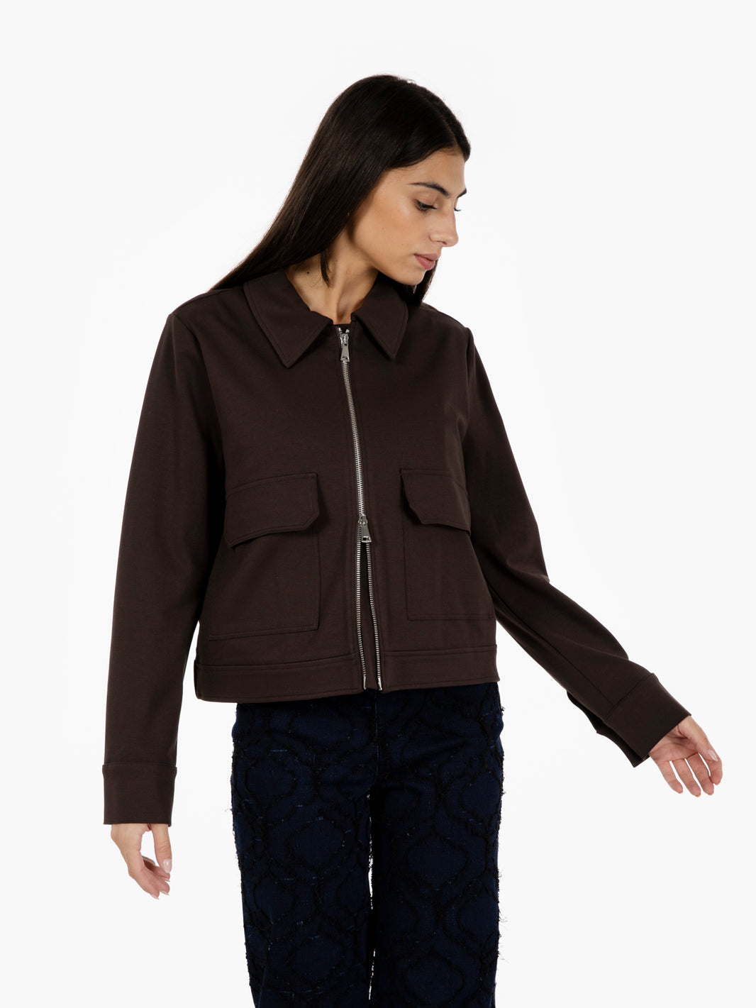 Dark brown jacket with pocket