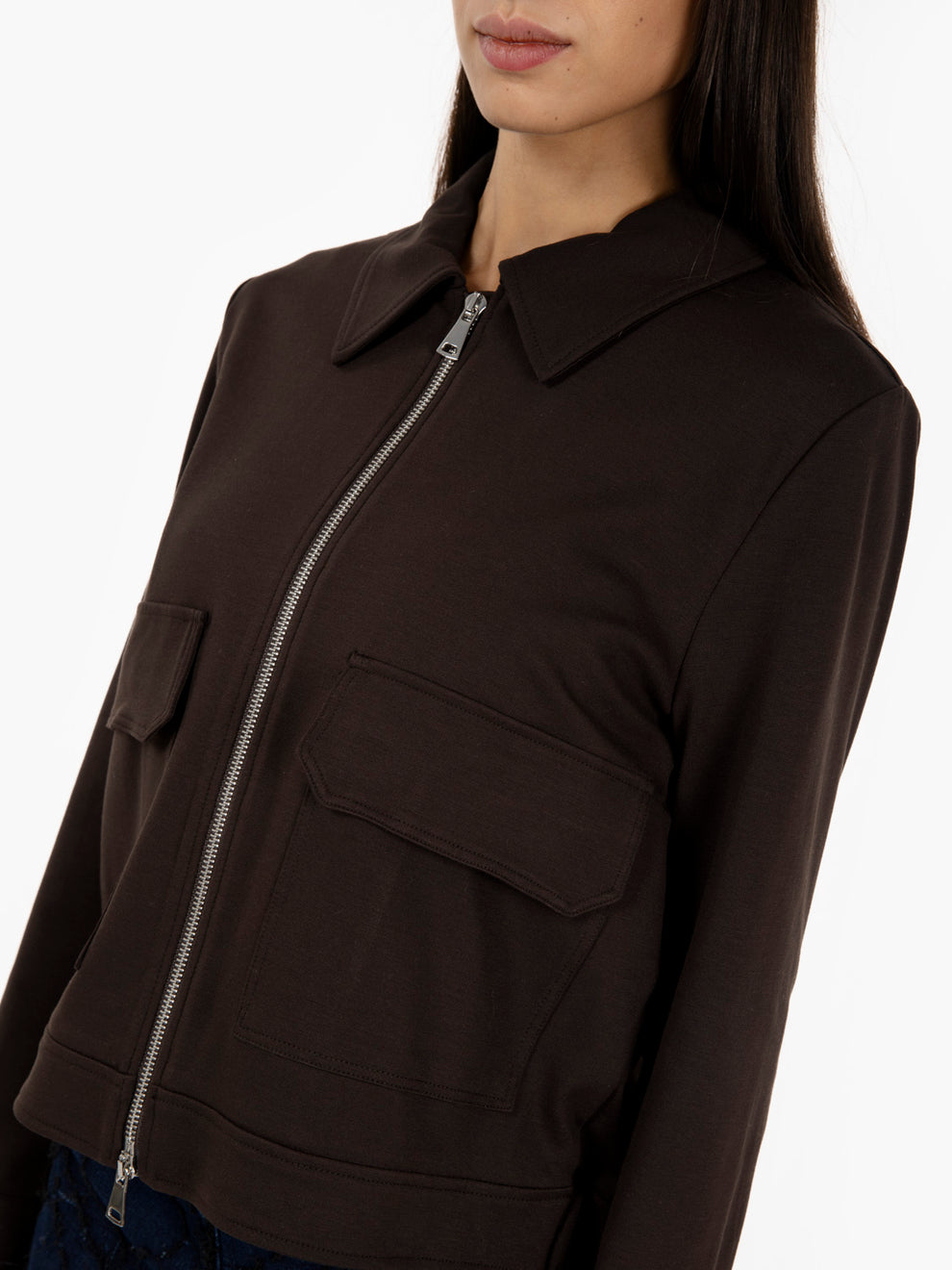 Dark brown jacket with pocket