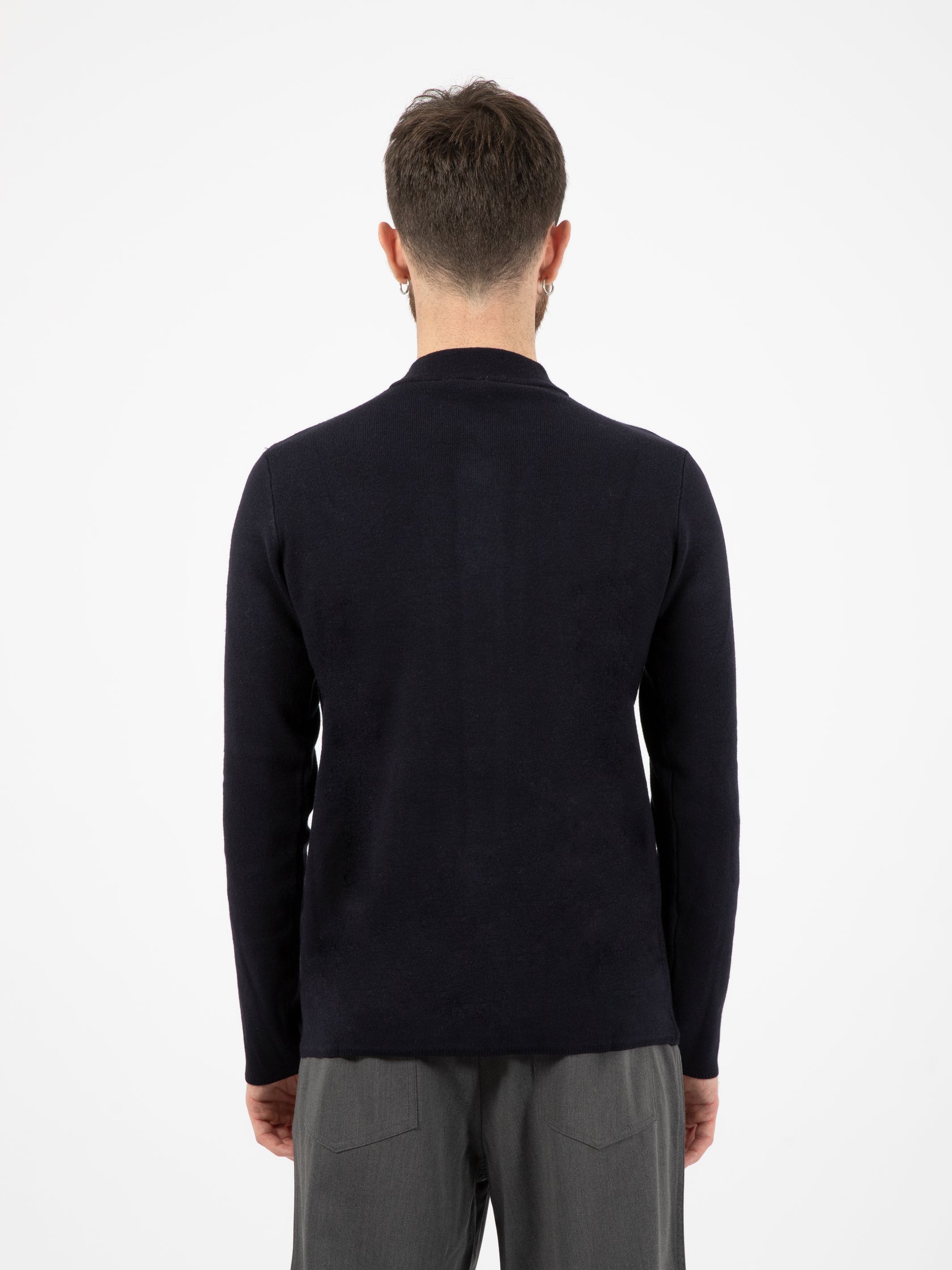 Giacca coreana con bottoni navy