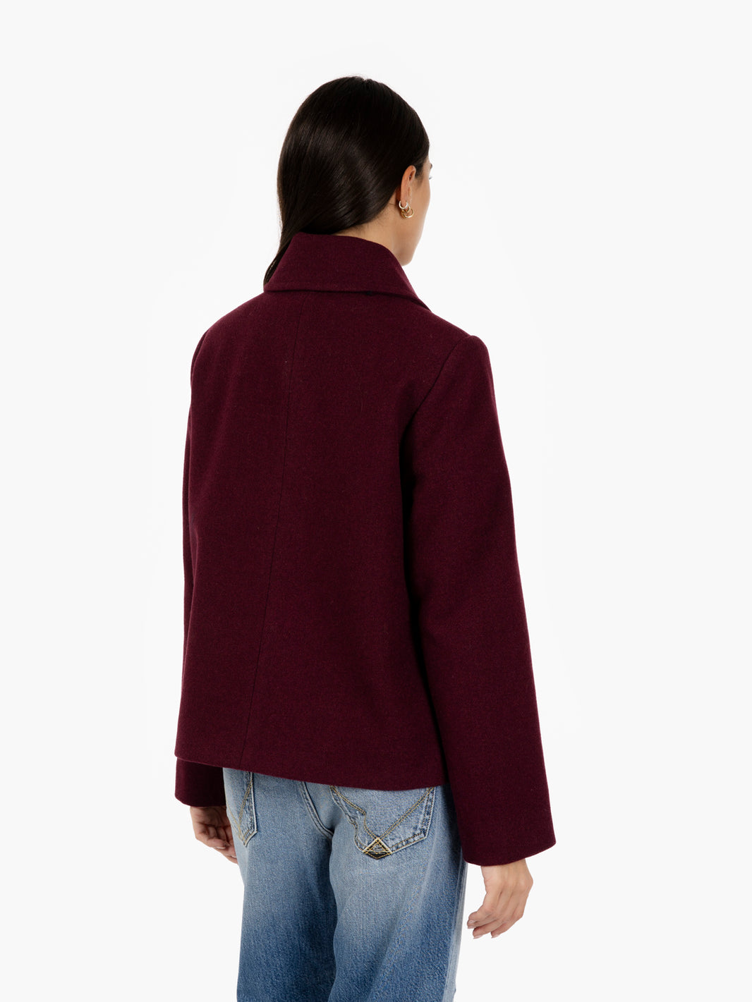 Short jacket in burgundy cloth