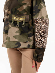 STIMM - Giacca crop con patch militare